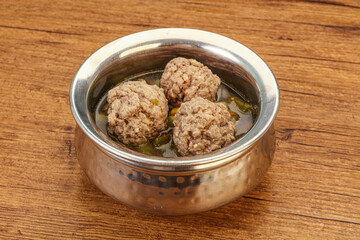 Soup with vegetables and meat balls