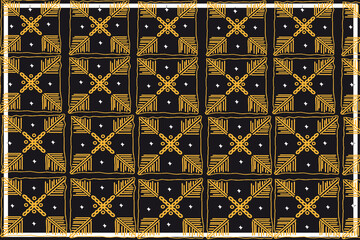 FOND MOTIFS NOIR ORANGE