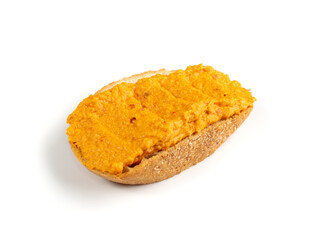 Orange Hummus Smear Isolated Spicy Tahini Spread