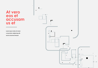 Vector Information technology. Digital graphic. Modern communication technology on brochure template