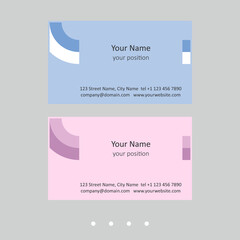 Editable business card template. Simple design in two color schemes.