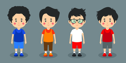 Stock Vector Little Kids Friendly Characters