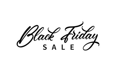 Black Friday Sale text design. Modern hand lettering for use in ad, poster, banner design.