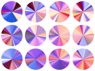 radial metallic gradient ux button elements 