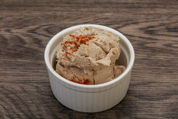 Herring butter spread in the bowl