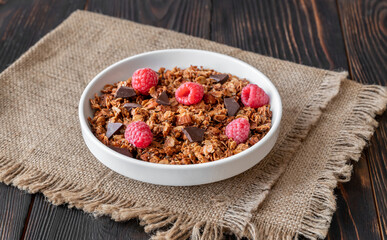 Bowl of homemade granola
