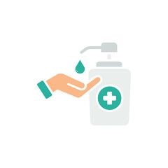 Hand sanitizer flat icon isolated on white background. Vector illustration