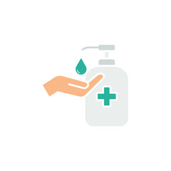 Hand sanitizer flat icon isolated on white background. Vector illustration