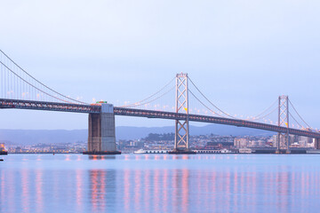 San francisco–oakland bay bridge at dawn in San Francisco