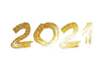 2021 gold glitter grunge lettering