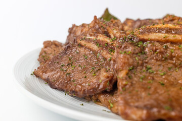 LA ribs on white background