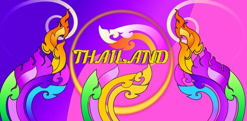 abstract colorful background and line Thai
