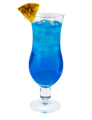 blue lagoon cocktail isolated on white background