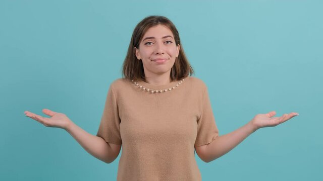 Do not know, sorry. Close up of a clueless uncertain girl, feeling confused about question.