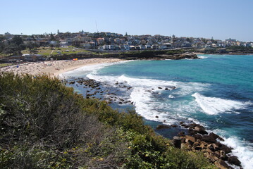 Bondi to Coogee walk on the sunny day in Sydney, Australia