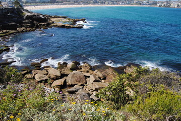 Bondi to Coogee walk on the sunny day in Sydney, Australia