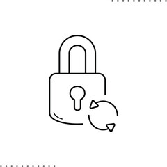 lock recover, reset security password,  vector icon in outlines