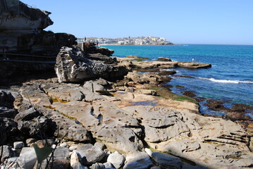 Fototapeta na wymiar Bondi to Coogee walk on the sunny day in Sydney, Australia