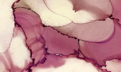 Alcohol ink vector texture banner. Fluid ink abstract background.