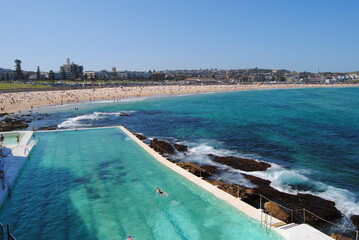 Bondi to Coogee walk on the sunny day in Sydney, Australia