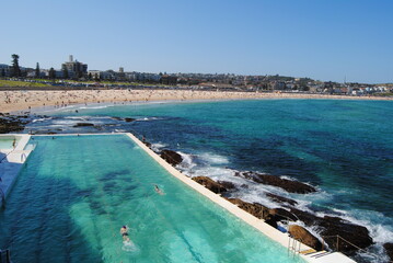 Bondi to Coogee walk on the sunny day in Sydney, Australia