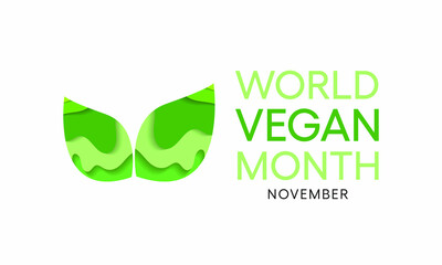 World Vegan month is an annual event celebrated by vegans around the world every November. Vector illustration.