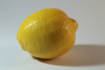 Yellow lemon on white background