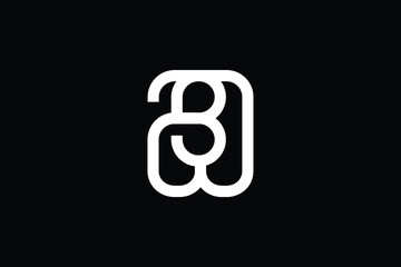 Minimal Innovative Initial WB logo and BW logo. Letter W B BW WB creative elegant Monogram. Premium Business logo icon. White color on black background