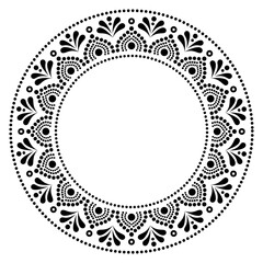 Mandala Australian dot paiting style-  monochrome vector design, Aboriginal traditional decorative pattern, Australian mosaic art

