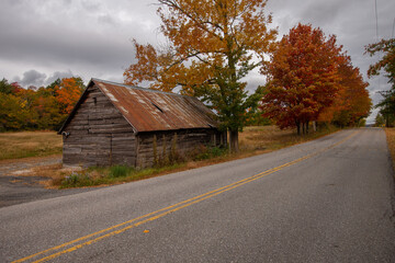Vermont roadside barn in fall