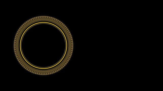 golden mandala fame and looping footage for islamic holiday background.