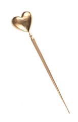 golden magic wand isolated on white background