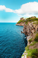 Fototapeta premium Mallorca, Island scenery, Balearic Islands, view to coastline and sea