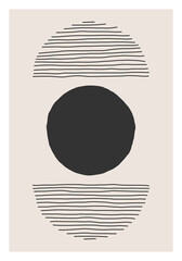 Trendy abstracte esthetische creatieve minimalistische artistieke handgetekende compositie