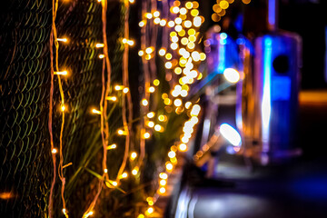 Christmas lights and decorations for a party event or gala dinner