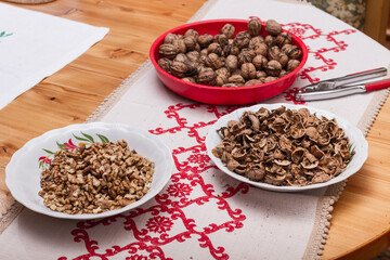 Crushed nuts for Christmas baking
