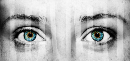 A beautiful insightful look woman's eye. Close up shot.