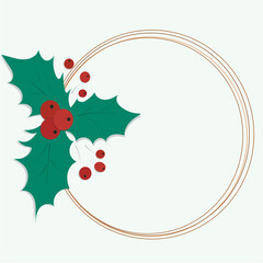 New Year decor for greeting card. Christmas frame isolated