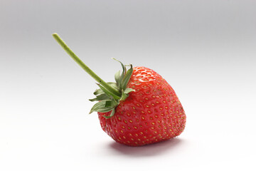 a Fresh strawberrie white background with clipping path