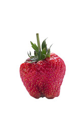 a Fresh strawberrie white background with clipping path