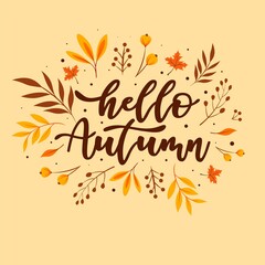 Hand drawn hello autumn wallpaper