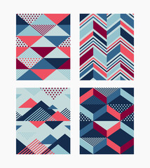 collection of seamless patterns "Triangles" in a stylish color