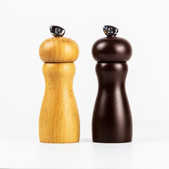 isolated pepper mill and salt grinder