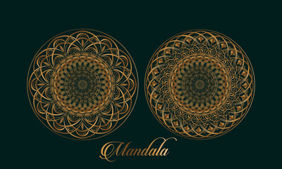 luxury ornamental mandala design background in gold color