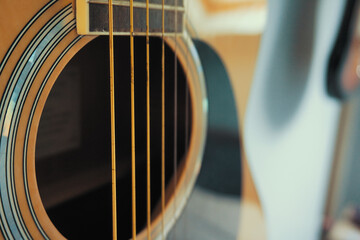 Obraz premium Close Up Of Acoustic Guitar