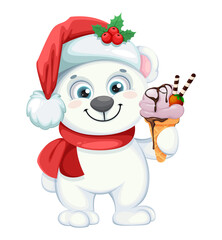 Cute polar bear cartoon character