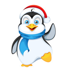 Funny penguin cartoon character