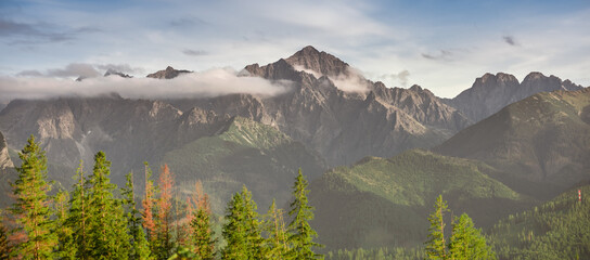 Tatra mountains - summits: Lodowy, Ostry Szczyt, Wielki Jaworowy Szczyt, Maly Jaworowy Szczyt, Sniezny Szczyt, Baranie Rogi, Durny Szczyt, Kolowy Szczyt