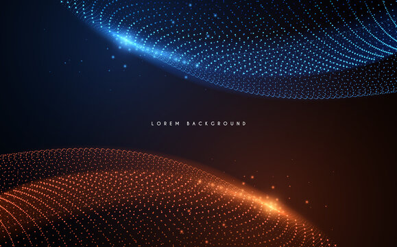 Abstract Blue And Orange Light Dots Background