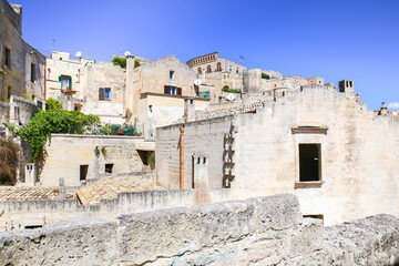 Into the city of Matera, in Italy, with its typical white houses